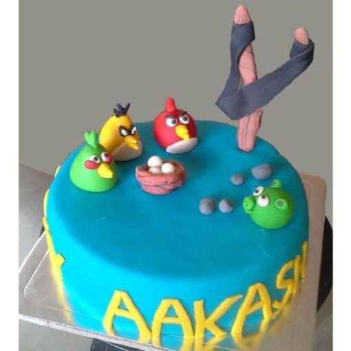 Designer Angry Bird Cake with a fun, detailed Angry Birds design and delicious layers, ideal for themed parties and celebrations.