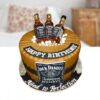 Jack Daniels Cake: A rich, moist cake infused with Jack Daniels whiskey, decorated with a whiskey-themed design for a distinctive dessert.