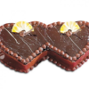 Double Heart Chocolate Cake featuring rich chocolate layers shaped into two hearts, ideal for romantic occasions and special celebrations.