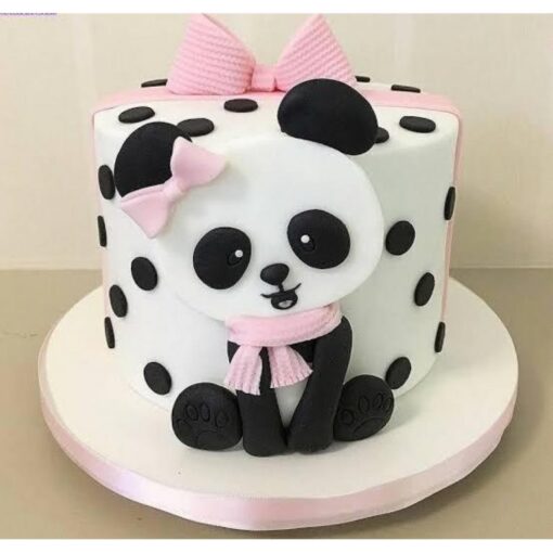 Cute Panda Cake decorated with adorable panda face and features, featuring a fun and whimsical design perfect for birthdays and celebrations.