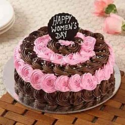 Designer Women’s Day Cake with elegant decorations, perfect for honoring and celebrating the special women in your life on Women's Day.