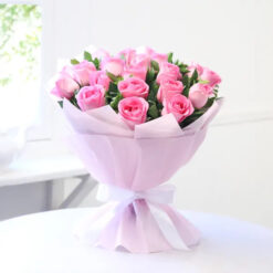 Pink Roses Bouquet: a stunning arrangement of elegant pink roses, ideal for expressing love, appreciation, or celebrating special moments.