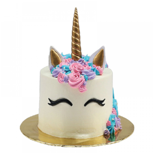 The Unicorn Delight cake featuring vibrant, whimsical unicorn decorations and colorful layers, ideal for a magical celebration or birthday party.