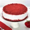 Charming Red Velvet Cake featuring a rich, velvety red cake with creamy frosting, elegantly decorated for special occasions and celebrations.