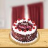 Classic Black Forest Cake with rich chocolate layers, cherries, and cream, ideal for celebrating Father's Day or special occasions.