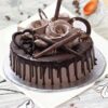 Designer Rose Chocolate Cake featuring rich chocolate layers and elegant rose decorations, beautifully crafted for a luxurious and special celebration.