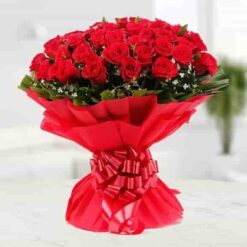 Red Roses Bouquet: a stunning arrangement of fresh, vibrant red roses, ideal for expressing love and admiration on any special occasion.