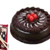 Chocolate Truffle Cake with a rich, glossy finish, accompanied by a personalized greeting card—ideal for celebrating special moments or sending heartfelt wishes.