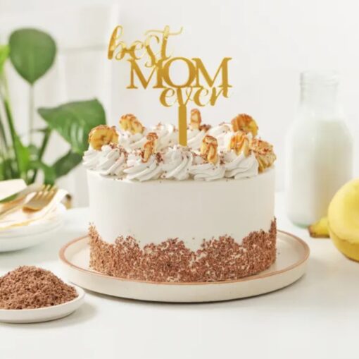 Banoffee Bliss Cake for Mom featuring layers of banana, toffee, and cream, perfect for Mother's Day or special celebrations.