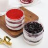 Berry Velvet Fusion Cake Jar Duo featuring layers of rich berry-flavored velvet cake and creamy frosting in individual jars, ideal for a delightful treat.