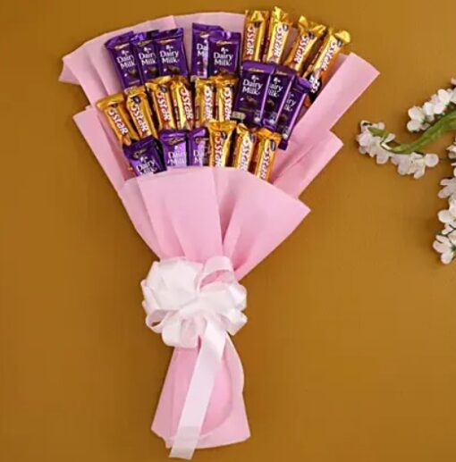 Cadbury Chocolates Bouquet featuring an elegant arrangement of Cadbury chocolates in a bouquet, ideal for any special occasion or gift.