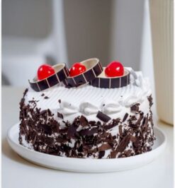 Unique Black Forest Cake with a distinctive twist, featuring rich chocolate, cherries, and creamy layers, offering a memorable dessert experience.