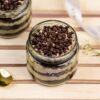 Duo of sweet cream cake jars with chocolate chips, perfect for dessert lovers and gifting