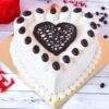 Coffee Flavored Heart Shaped Cake with rich coffee flavor and a charming heart design, ideal for special occasions and romantic celebrations.