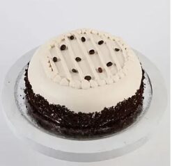 Creamy Coffee Vanilla Cake with rich coffee and smooth vanilla layers, ideal for coffee enthusiasts and adding elegance to special occasions.