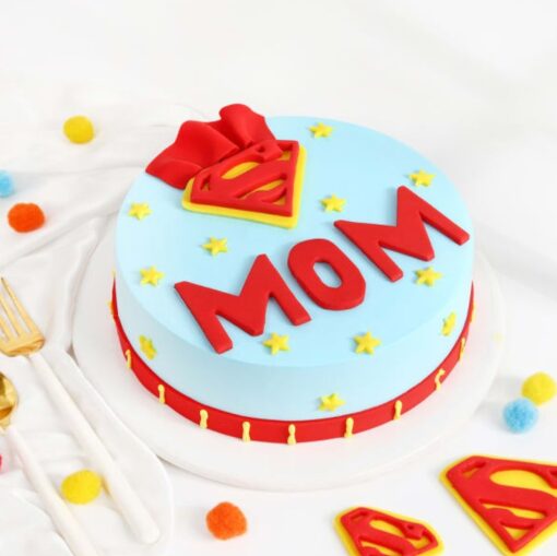 Creamy Marvel SuperMom Cake – Delightful Cake with Rich Creamy Layers and Superhero Theme for Celebrating Mom