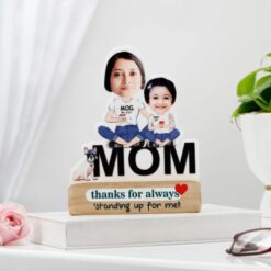 Custom Mom and Daughter Caricature Stand, featuring a unique and personalized caricature design that celebrates the special bond between mother and daughter.