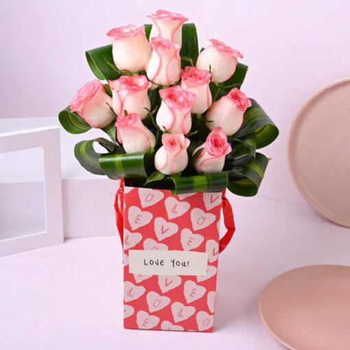 Delicate Rose Medley – Elegant Arrangement of Soft-Colored Roses for a Gentle and Refined Gift