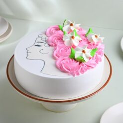 Elegant Women's Day Cake featuring sophisticated design and decorations, perfect for celebrating Women's Day with style and flavor.