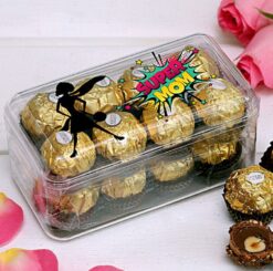 Ferrero Rocher Chocolate Box Super Mom featuring a luxurious assortment of Ferrero Rocher chocolates in a beautifully designed box, perfect for celebrating and appreciating Mom.