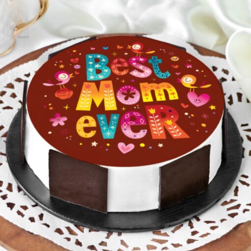 Forever Grateful Mom Cake – Elegant Cake with Heartfelt Message to Celebrate and Appreciate Mom