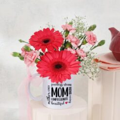 Gerbera Elegance for Mom – Beautiful Arrangement of Gerbera Daisies to Celebrate and Honor Mom with Vibrant Colors