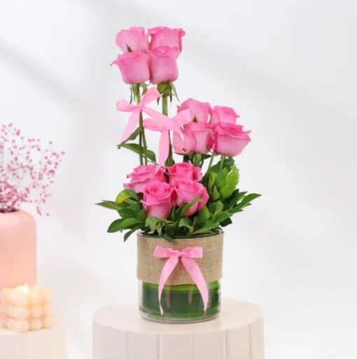 Graceful Rose Ensemble – Elegant Arrangement of Beautiful Roses for Adding Sophistication and Charm to Any Special Occasion