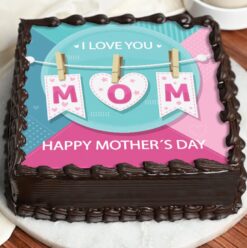 ILU Mom Affection Cake with loving messages and heartfelt design, ideal for expressing affection and celebrating Mother's Day.