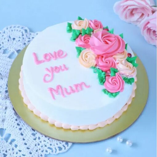 Love For Mom Cake with a heartfelt design and delicious flavors, ideal for celebrating and expressing love for Mom on her special day.