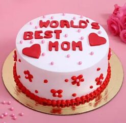 World's Best Mom Cake with a heartfelt design and delicious flavors, ideal for honoring and celebrating the special woman in your life.