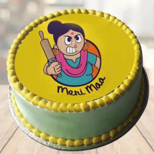 Meri Maa Cake with a heartfelt design and rich flavors, perfect for honoring and celebrating Mom on her special day.