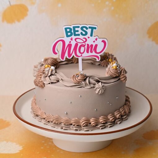 Mom's Butterscotch Bliss Cake with rich butterscotch layers and creamy texture, ideal for a decadent and memorable Mother's Day dessert.