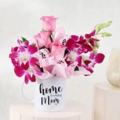 Mom's Floral Mug Surprise – Charming Mug with a Delightful Floral Design and Hidden Treats for a Special Mother's Day Gift