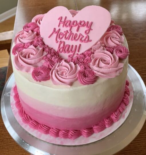 Mom's Floral Ombre Elegant Cake with a stunning ombre effect and elegant floral decorations, ideal for a sophisticated Mother's Day celebration.