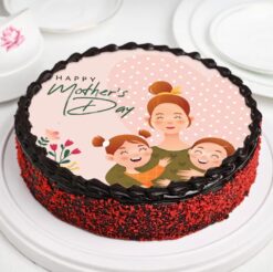 Mom's Heartfelt Truffle Cake adorned with luxurious chocolate truffles, ideal for a rich and decadent Mother's Day dessert.