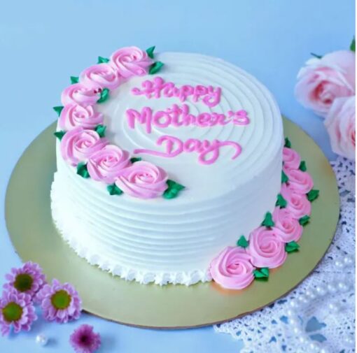 Mother's Day Rose Decorated Cake with beautiful rose designs and delicious flavors, ideal for making her special day extra memorable.