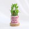 Personalized two-layered bamboo plant pot for Mother's Day, featuring a stylish design perfect for gifting and enhancing home decor.