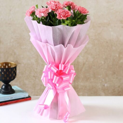 Pink Carnations Blossom Bouquet – Elegant Arrangement of Soft Pink Carnations for a Charming and Romantic Gift