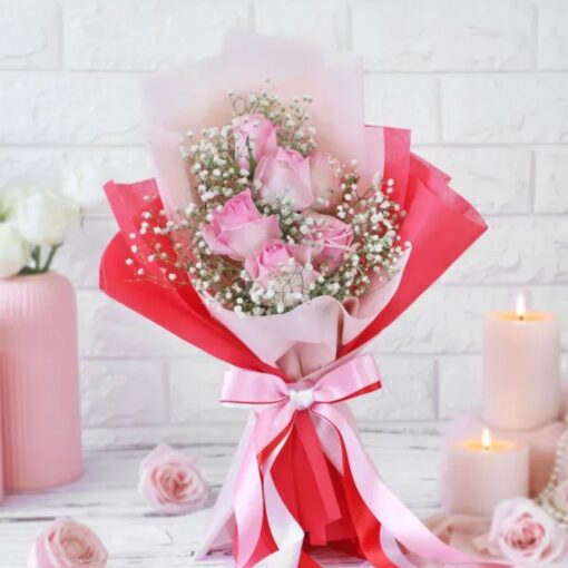 "Beautiful bunch of pink blossoms, perfect for adding a touch of elegance to any occasion or as a thoughtful gift.