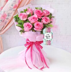 Pink Rose Elegance For Mom's Day – Stunning Arrangement of Pink Roses for a Graceful and Elegant Mother's Day Gift