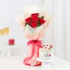 Radiant Love Bouquet With Cake – Vibrant Flower Arrangement Paired with a Delicious Cake for a Perfect Gift Combo