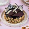 Decadent chocolate walnut truffle cake, featuring rich chocolate layers and crunchy walnuts, ideal for a luxurious dessert experience.