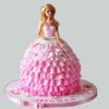 Pink Barbie Cake with a beautiful Barbie design and vibrant pink decorations, ideal for a child's birthday party.