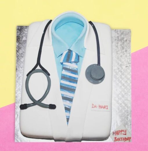 Designer Doctor Cake with creative medical-themed decorations and personalized details, ideal for celebrating medical professionals and health-related occasions.