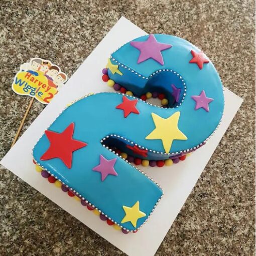 Sparkle Second Birthday Cake with vibrant decorations and sparkling accents, ideal for celebrating a child's second birthday in style.