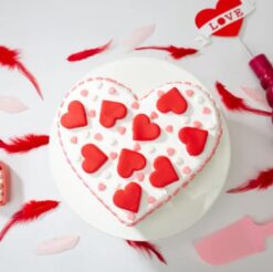 Heart Shaped Love Cake featuring a romantic heart design, ideal for celebrating love and special moments with a touch of elegance.