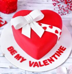 Valentine Heart Cake with a romantic heart shape and elegant decorations, ideal for expressing love on Valentine's Day or special occasions.