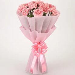 Beautiful Pink Carnations Bouquet featuring a lovely arrangement of delicate pink carnations, ideal for conveying affection and enhancing celebrations.