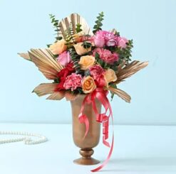 Charismatic Mixed Roses & Carnations bouquet featuring a vibrant mix of roses and carnations, ideal for celebrating any occasion with color.