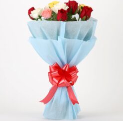 Mixed Roses Bouquet featuring a vibrant assortment of roses in various colors, ideal for celebrating special occasions with elegance.